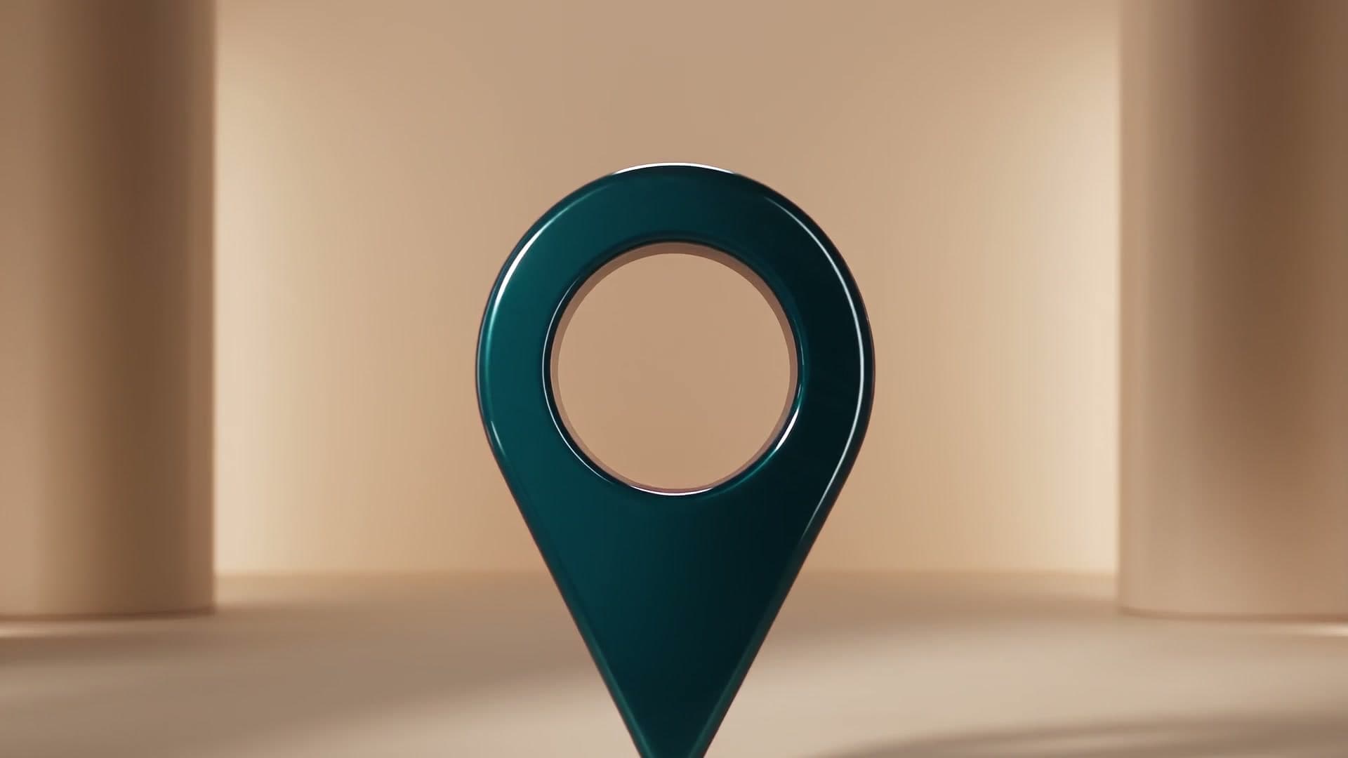 A teal Vistale location pin in the opening of the product film.